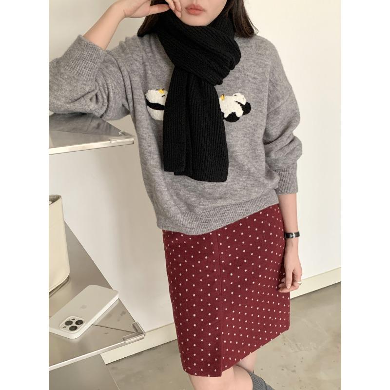 Autumn and Winter Wool Blended Korean Solid Color Versatile Knitted Scarf Soft Warm and Simple New Style Scarf