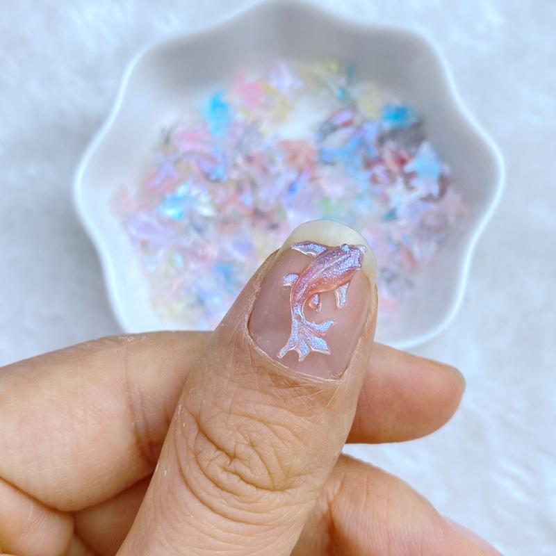 100pcs Kawaii Cartoon Animal Dolphins, Goldfish Nail Rhinestones Gems Glitter Scrapbooking DIY Jewelry Craft Decoration Accessor
