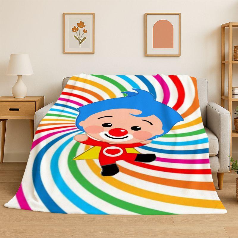 Coperta Morbida in Flanella Plim Plim Cartone Animato, Coperta Accogliente per Letto, Divano, Poltrona, Camera da Letto, Soggiorno, Viaggio, Picnic, Campeggio