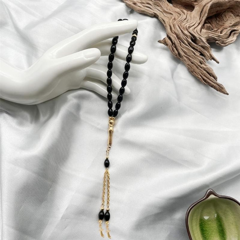 Glass Prayer Beads Tasbih 33 Muslims Prayer Beads Rosary Beads Bracelet with Tassels Muslims Islams Misbaha Bracelet