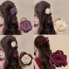 Rose Flower Hair Clip Mesh Floral Hairpin Sweet Hair Claw  Hair Accessories