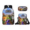 Minecraft Cartoon Game Character Printed Children Large Capacity Backpack