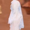 Gothic Bridal Veils Lace Brimmed Wedding Headpiece With Floral Lace For Halloween Bride Ceremony Accessories