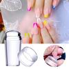 Transparent Nail Art Stamp Jelly Silicone Printing Nail Polish Stamping Template with Scraper French Manicure Stencil Tools