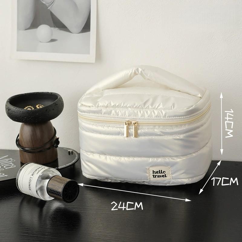 Make Up Bag Large Capacity Waterproof Makeup Handbag Travel Cosmetic Toiletry Storage Pouch Elegant Ladies Square Zipper Bag