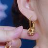 Temperament unique design sense diamond ball earrings women's niche fashion versatile new circle earrings trend earrings