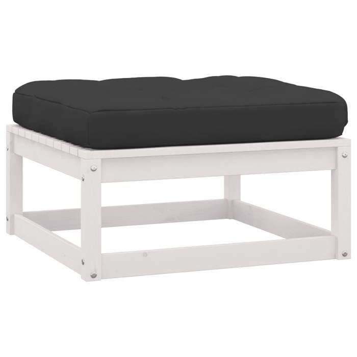 VidaXL Lot de 2 Repose-pieds de Jardin avec Coussins, Tabouret de Terrasse, Pouf de Pub, Meuble de Bistrot Patio Extérieur, 3076280