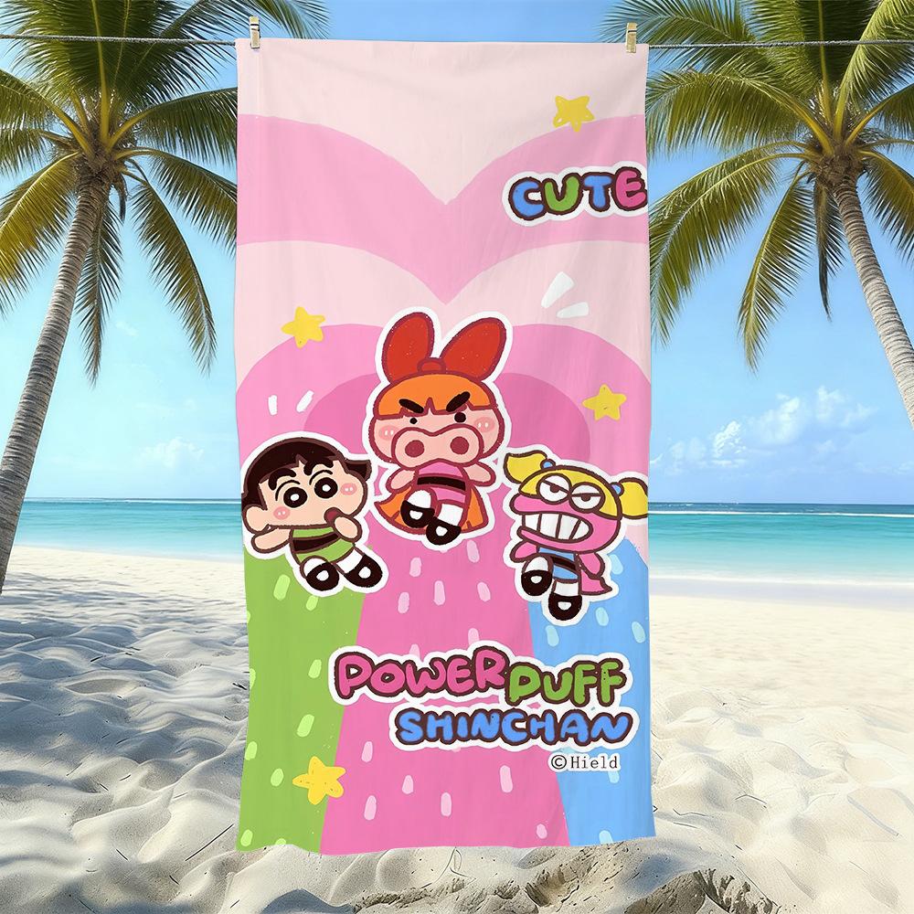 Cartoon Flying Little Policewoman Microfiber Beach Towel Quick-Drying Water-Absorbing Children'S Swimming Bath Towel Travel Portable Large Ruler