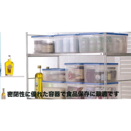 Risu Passe Hard Storage Container, Clear Blue, 2.08L, Antibacterial, Microwave-Safe, Made in Japan, WA-6