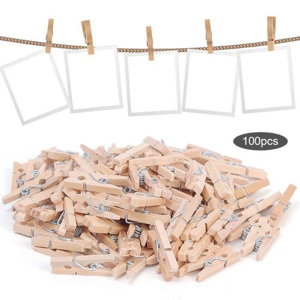50/100pcs Reusable Photo Clips Mini Wooden Clamp Clothespin  for Hanging Pictures Paper DIY Crafts