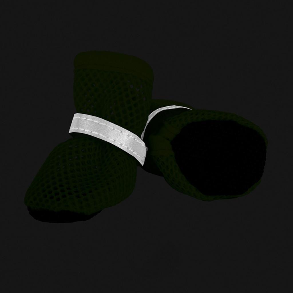 Dog Mesh Boots Paw Protector AntiSlip Dog Shoes for Outdoor Running Dog Reflective Shoes Foot Covers for Hot Weather