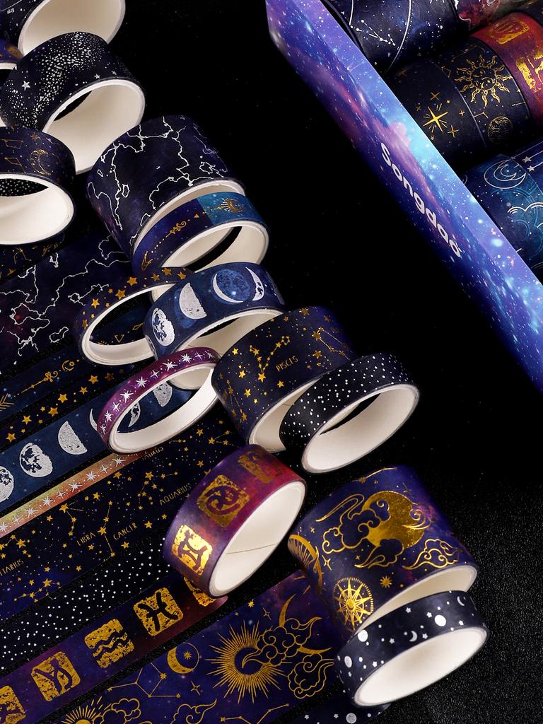 20rolls/box Starry Sky Themed Washi Tape Stationery Washi Tape Japanese Stationery Scrapbooking Supplies Art Supplies Gift