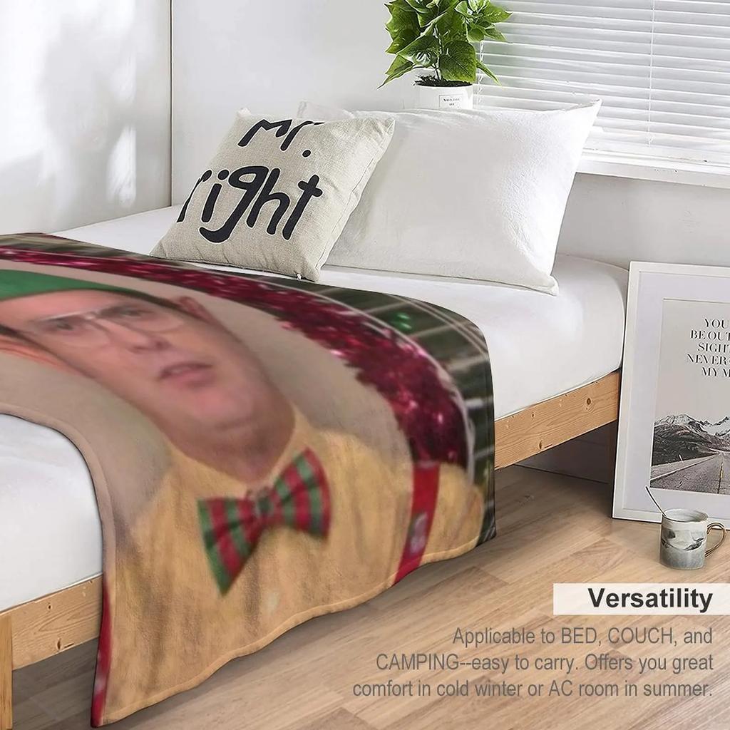 Dwight Schrute Elf - The Office Throw Blanket Soft Bed Blankets Blanket For Sofa blankets and throws