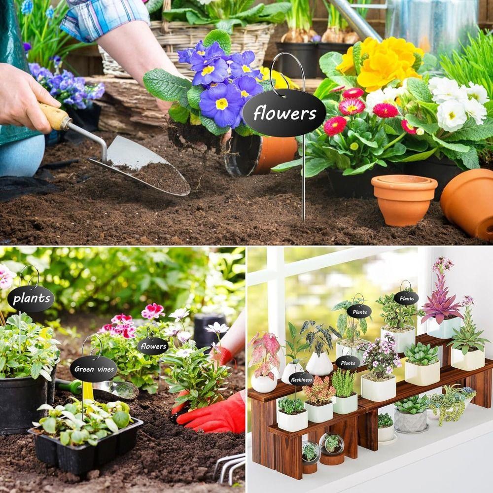 Acrylic Material Plant Labels Weatherproof Heavy Duty Garden Labels Decorative Design Metal Construction Garden Stakes