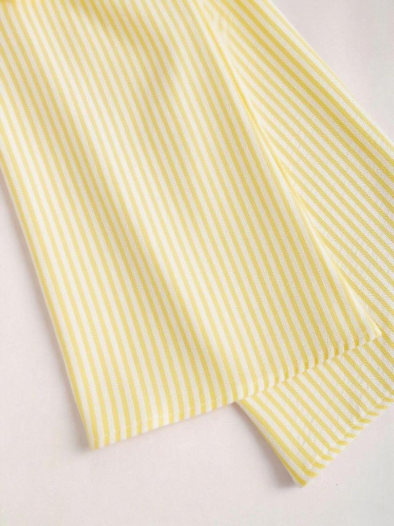 Accogliente Set Due Pezzi a Strisce con Lacci e Maniche Lunghe