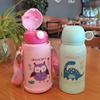 Termosmugg för barn med sugrör, dubbla vakuumflaskor i rostfritt stål Barn Söt termisk vattenflaska tumbler termokopp