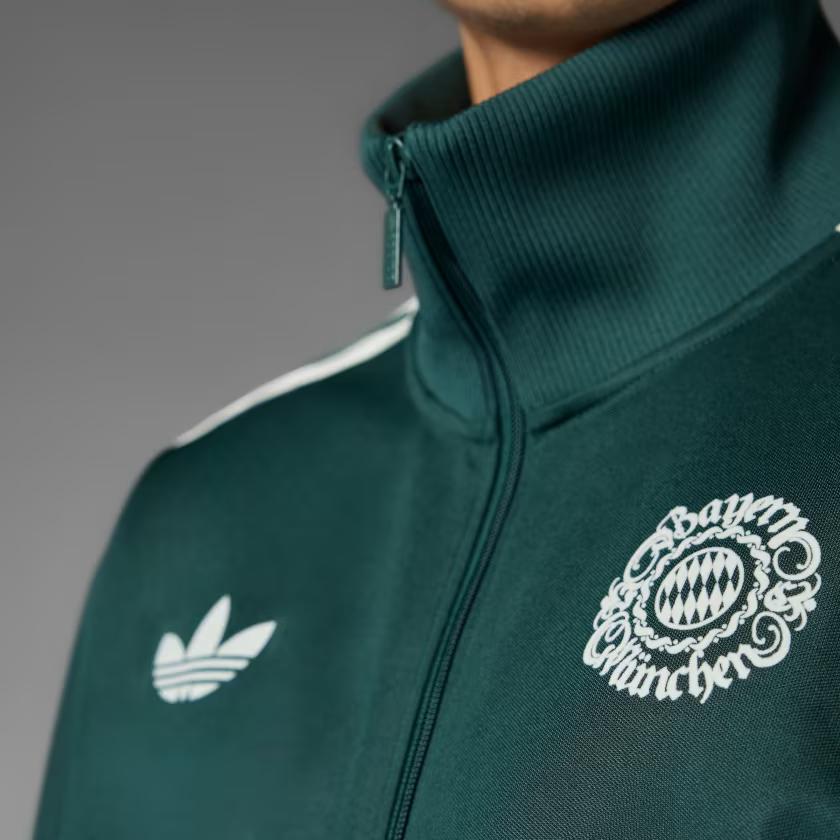 adidas Bayern Munich Side Stripe Vintage Stand Collar Sports Casual Long Sleeve Jacket Men Jacket Shadow-Green IT4130