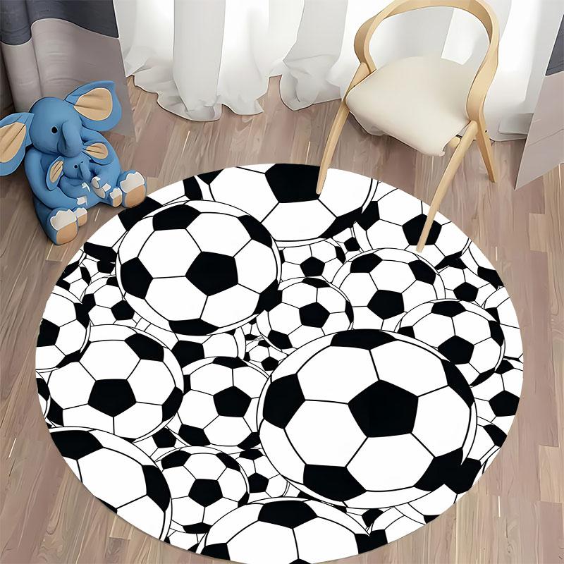 Free Shipping! Round Soccer Ball Carpet for Sports Enthusiasts' Room Round Carpet for Home Sofa Bedroom, Gift