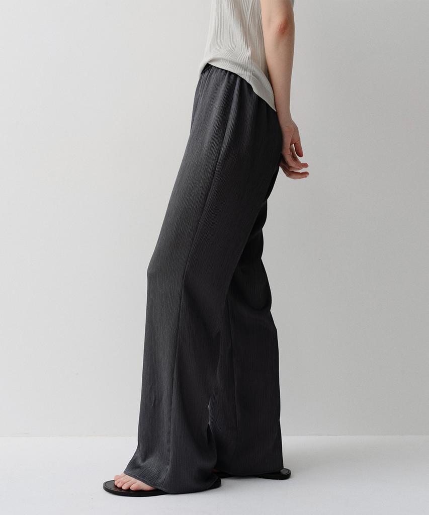 Ia Pleats Banding Pants (Charcoal)