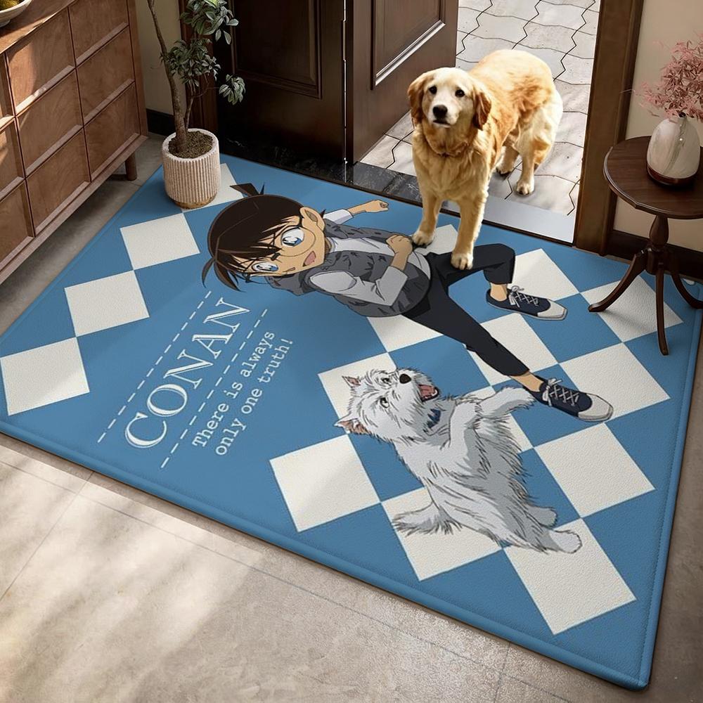 Detective Conan Anime Character Collection Theme Rug Thick Nonslip Carpet For Kids Bedroom Play Area Home Party Decor Great Holiday Gift