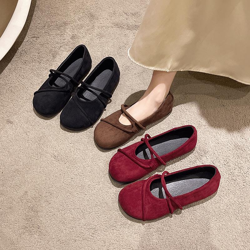 Flat Single Shoes Women's Spring 2025 New Korean Version Comfortable Simple Shallow Mouth Mary Jane Shoes Gentle Wind Evening Shoes