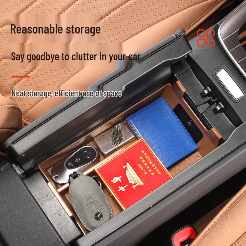 Storage Organizer for Mercedes-Benz GLC260, New C/E-Class, and E300L Center Console Armrest.