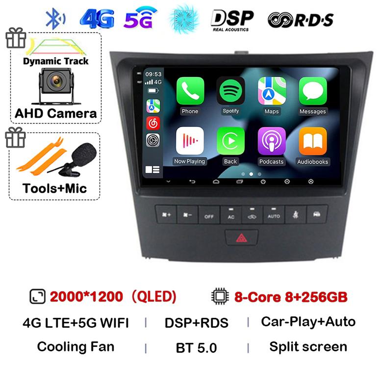 Android 14 Carplay For Lexus GS300 S190 GS350 GS400 GS430 GS450h GS460 GS 300 III 3 350 2004-2011 Car Radio Multimedia Stereo 4G
