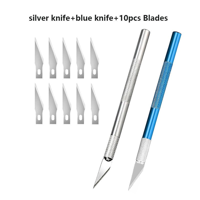 Carving Craft Knives Set Precision Hobby Knife Kit with Aluminum Body for Art Cutting Model Making DIY Scrapbooking Stencil
