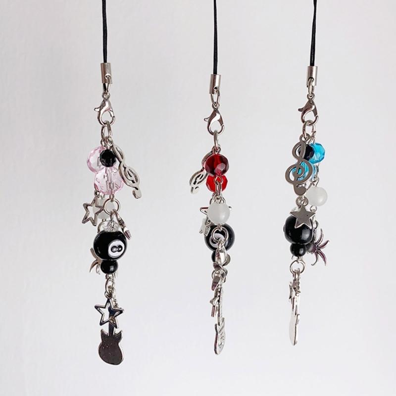 Dark Music Festival Bassgitarre Perlenstern Handy-Anhänger Schlüsselanhänger Handy-Schlüsselanhänger Zubehör für Tasche Rucksack