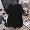 Damen Plus Size Locker Mittellanges Kurzarm-T-Shirt - Rundhalsausschnitt