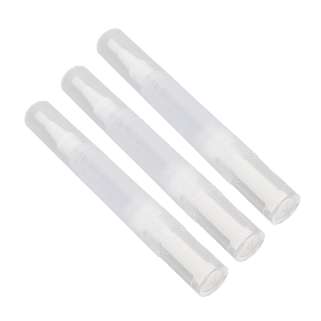 3 Pack Transparent Twist Pens 4.5ml Empty Brush Tip Rotating Reusable Nail Oil Container Applicator for Lip Gloss