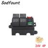 Free Combination Auto Car Truck 6Way Fuse Holder 4 Relay holder Circuit Standard ATO Blade Fuse Relay Holder 12V 40A  Relay
