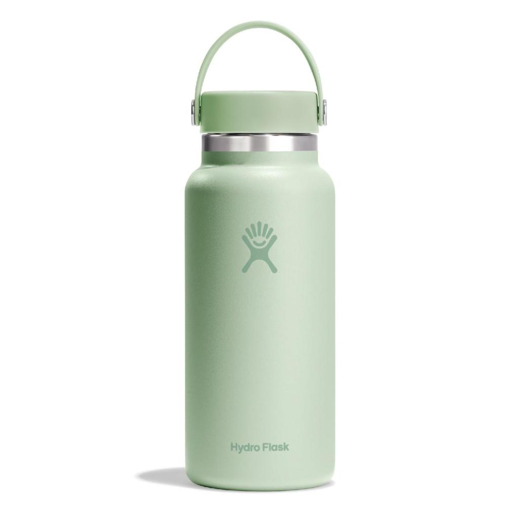 Wide Mouth Stainless Steel Bottle, 32oz (946ml), Aloe Vera, Insulated and Cold Water Bottle (Authentic Japanese Product)