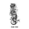 Realistic Half Arm Waterproof Temporary Tattoo Sticker - Black & White Animal Design for Men & Women