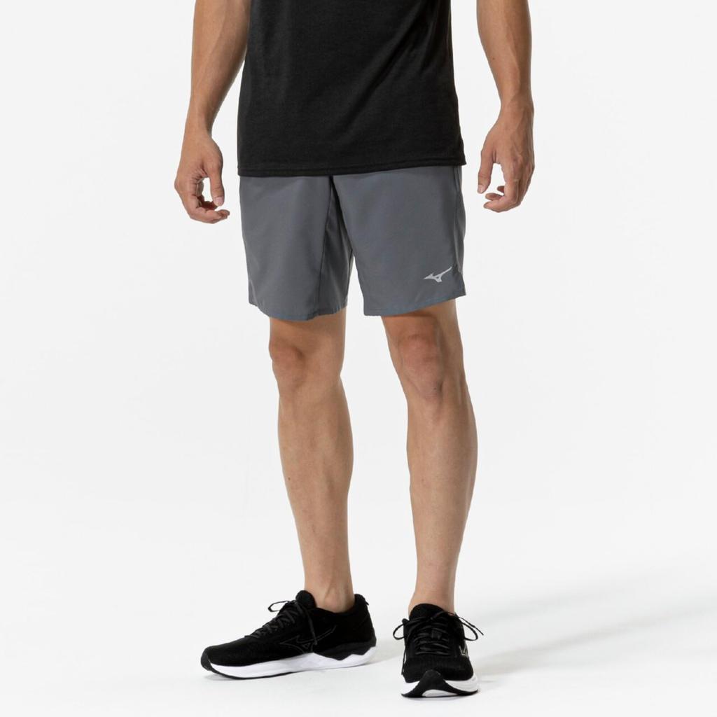 Running Wear Half Pocket Dark Gray [Mizuno] Half-length Multi-pocket Pants, 9-inch Shorts, 360-degree Storage,