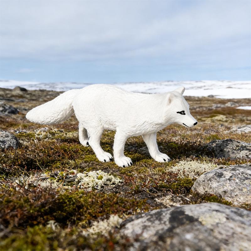 Realistic Animal Models: White Fox, White-tailed Deer, Arctic Fox Children's Gift Toys