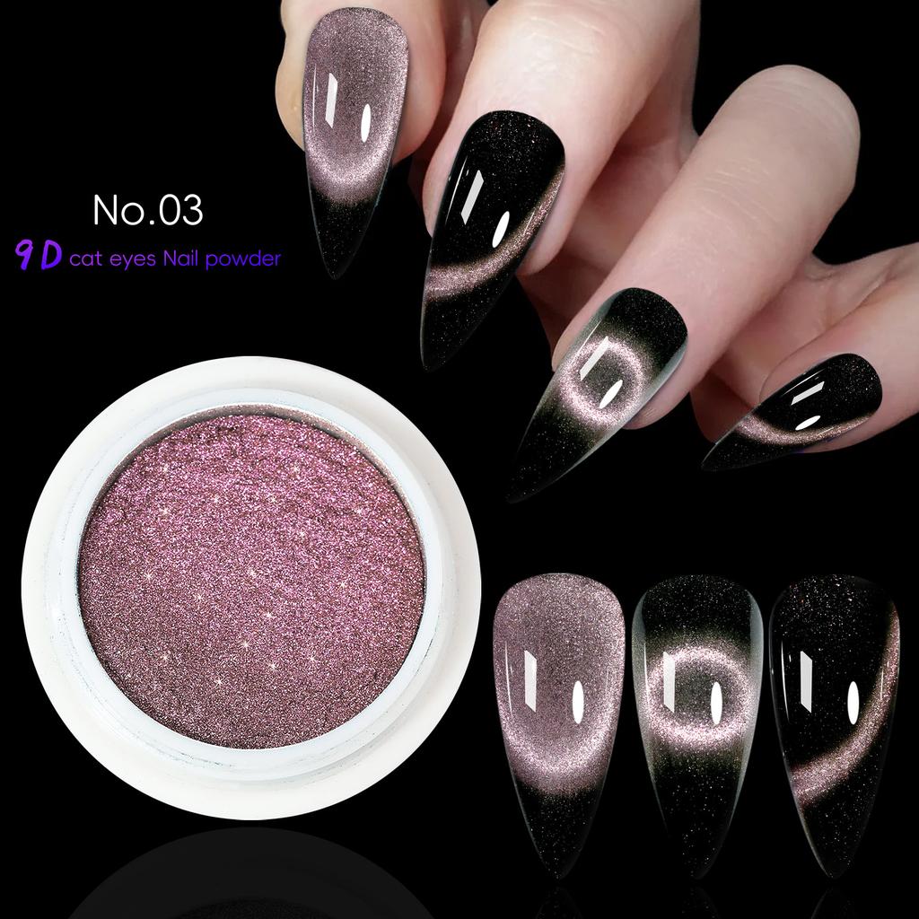 Xiaomi 9D Meteorite Cat Eye Powder Strong Magnetic Nail Glitter Pigment Manicure Holographic Laser Chrome Dust Can Use With Polish Gel