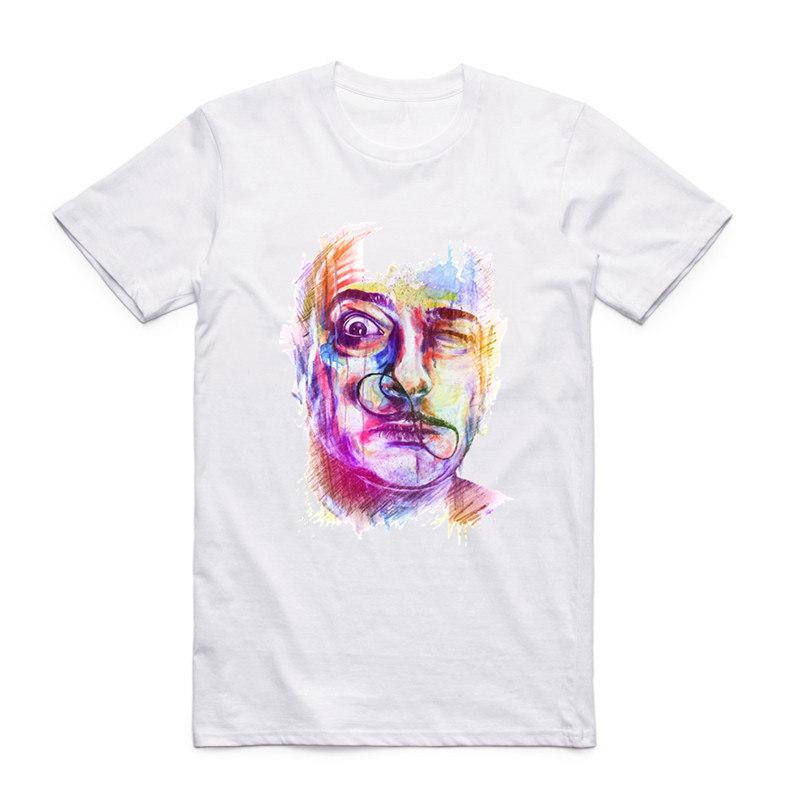 Asiatische Größe Herren Print Salvadore Dali Tribute Klassisches Mode T-Shirt Kurzarm O-Ausschnitt Sommer Lässig Herren T-Shirt Homme HCP4001