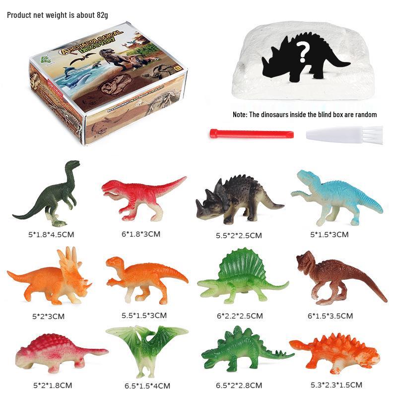 Cross-Border Dinosaur Fossil Excavation Toys: Tyrannosaurus, Pterodactyl, Stegosaurus Models for Children's Science Education