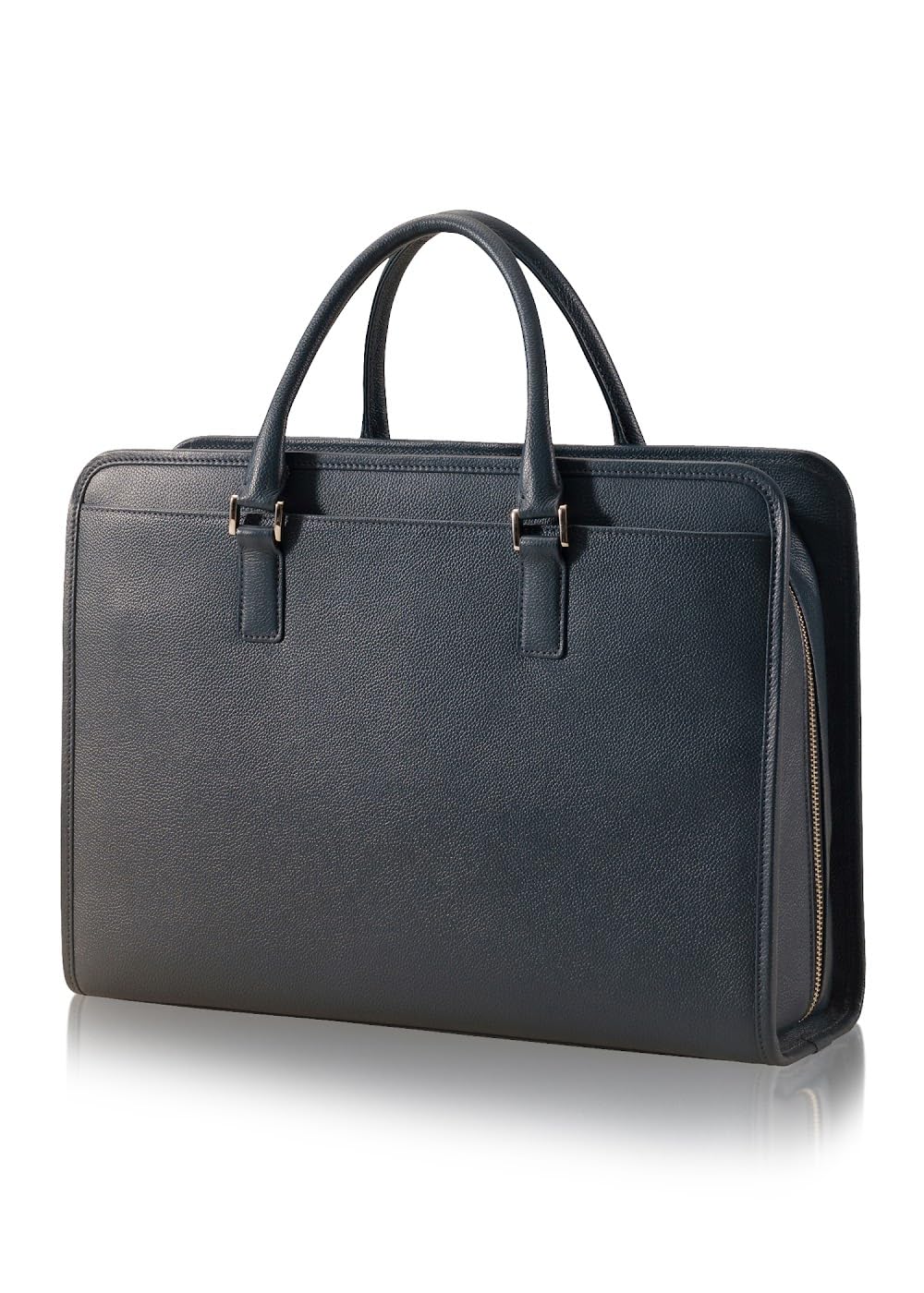 

[LIB] Business Bag (Fully Opening), Water-Repellent Original Leather, Genuine Cowhide Leather, Unisex, Fits 14-inch PCs, Self-Standing, Double Zipper