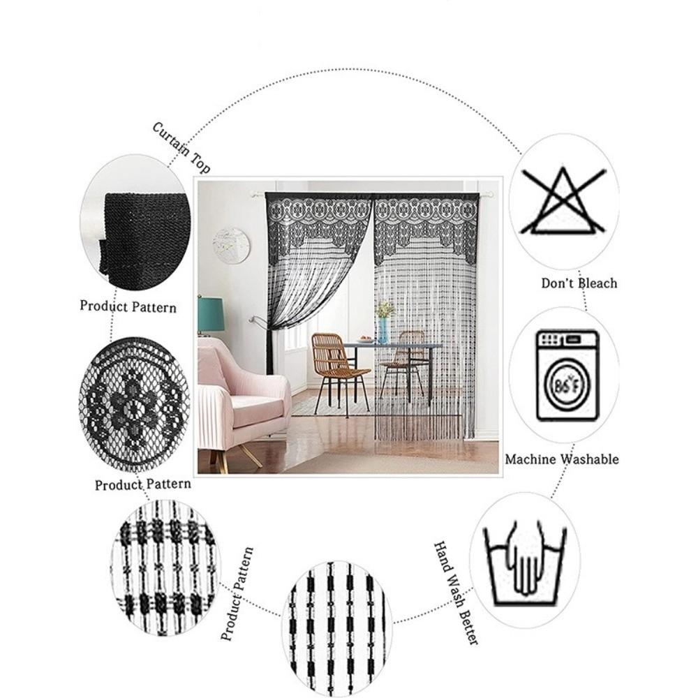 Macrame Lace Door String Curtain Jacquard Partition Curtain  Curtain Decorations