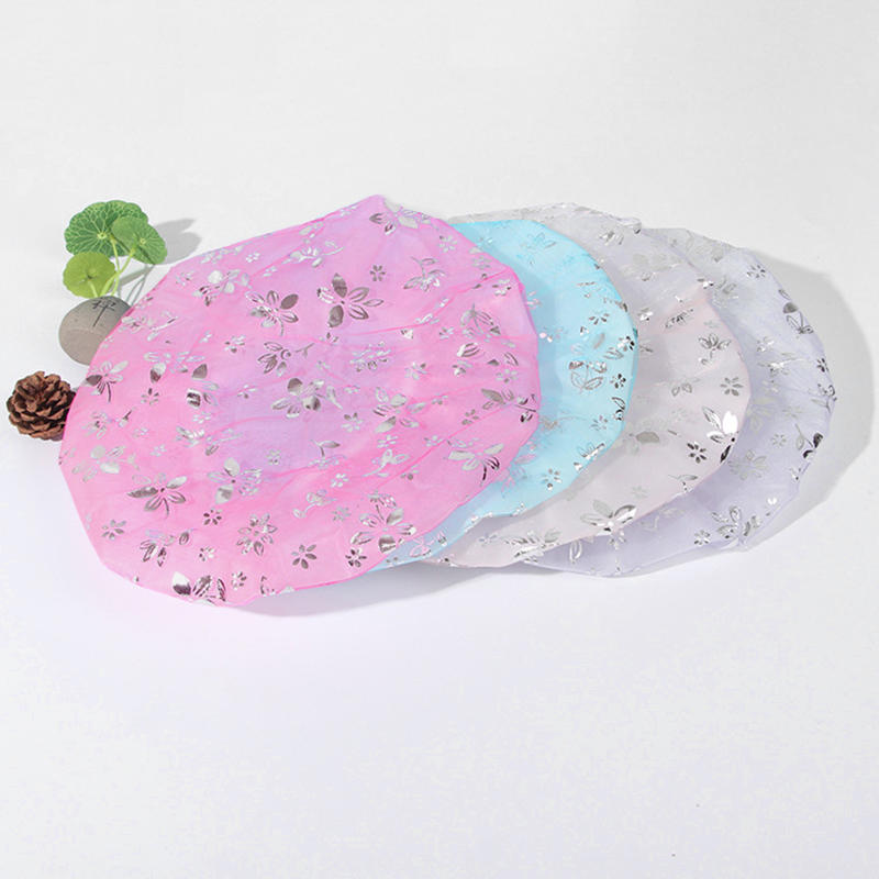 1Pc Thick Waterproof Shower Cap Bath Hat Double Layer Hair Cover Women Supplies Showering Mesh Caps Bathroom