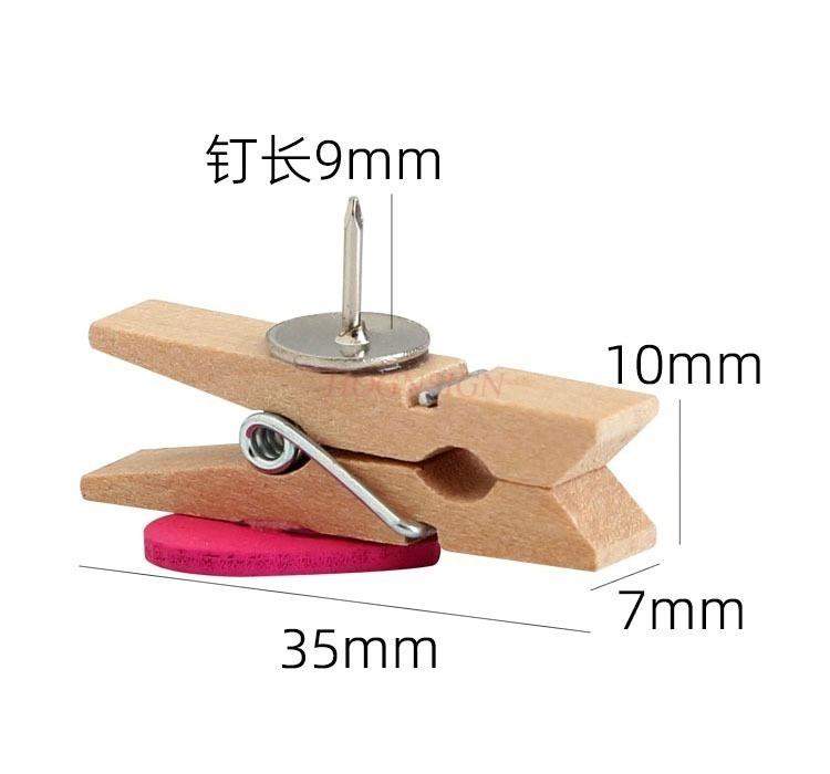 20pcs Love wood clip, push pin, colorful creative cork message board decoration, photo wall fixing nail