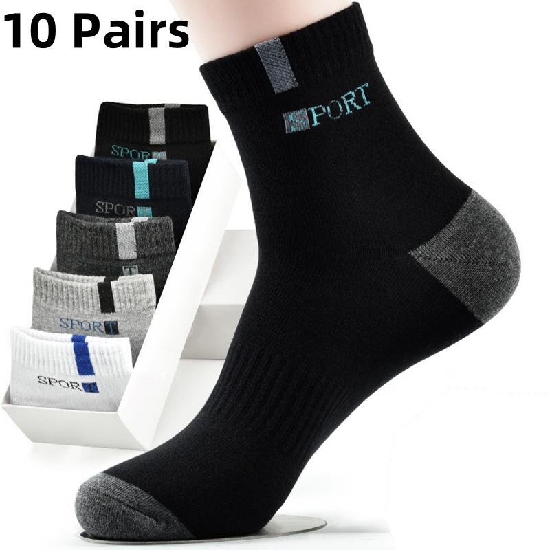 5/10 Paar Herren Bambusfaser Herbst Winter Herrensocken Atmungsaktiv Baumwolle Sportsocke Atmungsaktiv Deodorant Business Socken Größe 37-43