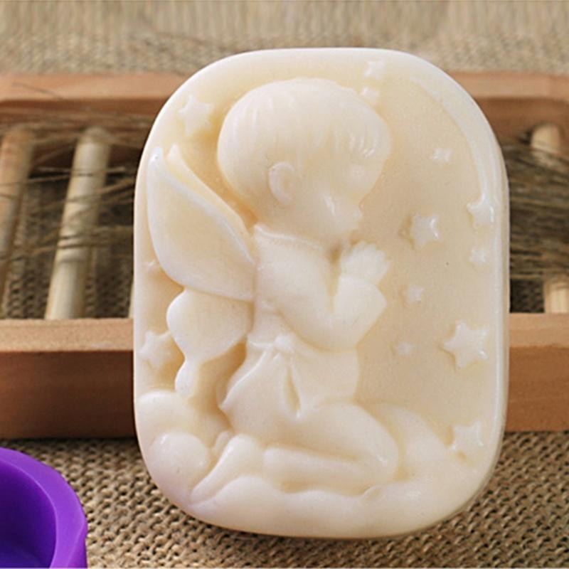 1x Přírodní mýdlo Angel Girl Ručně vyráběná forma na mýdlo Silikonový dort Nástroj na modelování ledu Dekorativní umění na pečivo