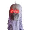 Halloween Hanging Skull with Glowing Eyes Decorations Horrific Hanging Skull Sculpture Festival Parties Decorations