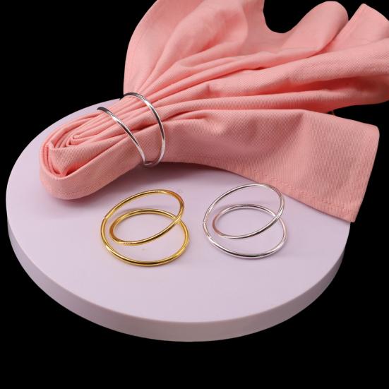 6/12Pcs Golden Napkin Rings Alloy Spiral Design Napkin Holders Buckles Family Dinner Wedding Party Table Decoration