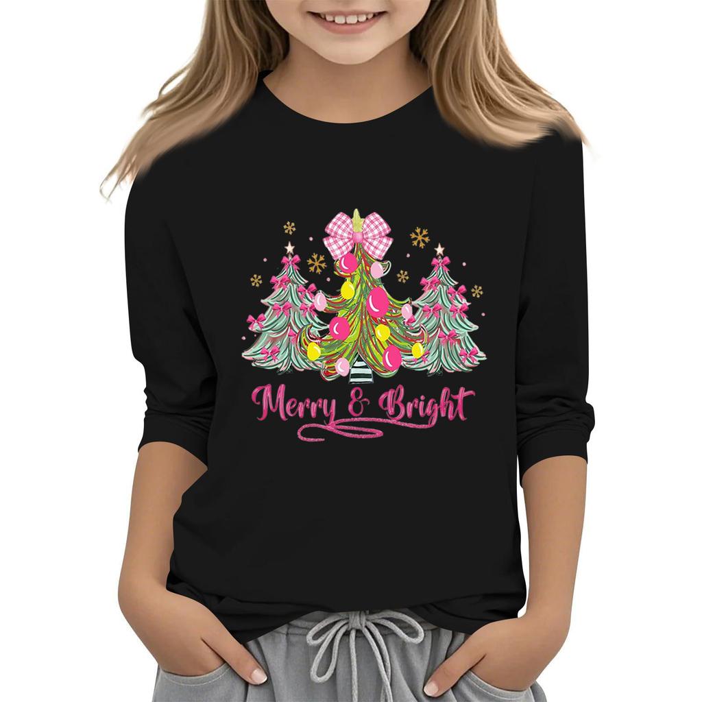 Children's 3/4 Sleeve Independence Day Printed Round Neck Casual T-shirt
