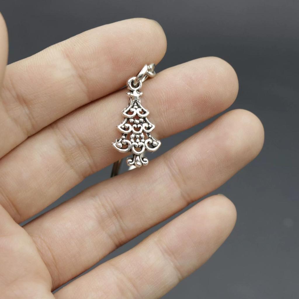 WTEMPO 10PCS Creative Tree Shaped Keychains DIY Keychain Pendants Festival Holiday Gifts Home Key Car Key Decorations