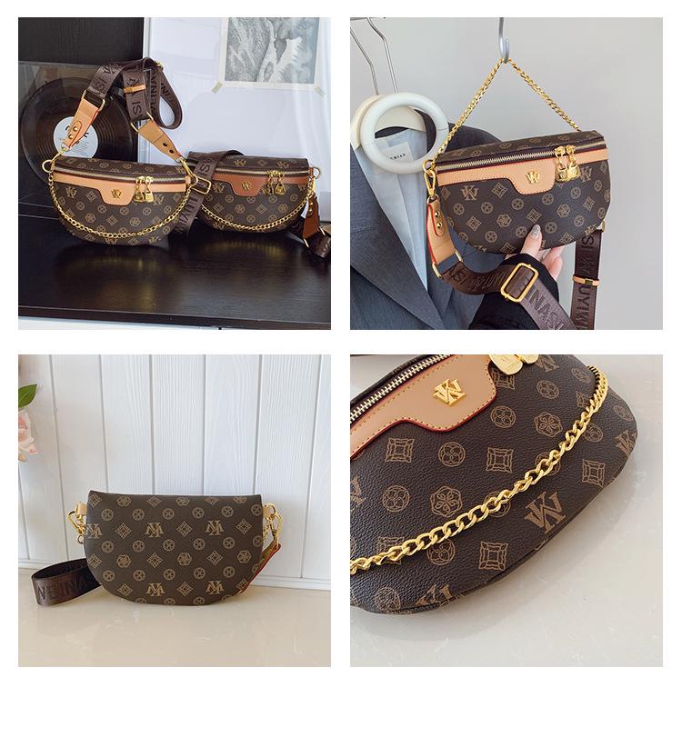 2025 Women's Versatile Chest Bag: Trendy Color Block Crossbody with Chain